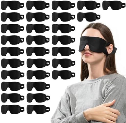 CROUVM Paquete de 30 Máscaras de Dormir Desechables, Antifaces Negros para Juegos de Fiesta, Actividades de Equipo y Viajes para Adultos y Niños - imagen 1