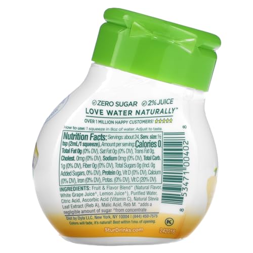 Mejorador de Agua Líquido Stur | Limonada | Endulzado con Stevia | Alto en Vitamina C y Antioxidantes | Sin Azúcar | Hidratación Diaria y - imagen 2