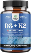 Suplemento de Vitamina D3 con K2 MK7 - Tabletas de Vitamina D3 2000 IU y K2 para Apoyo Inmunológico, Salud Ósea, Salud Cardiaca y Ánimo - VIT - 60 - imagen 1