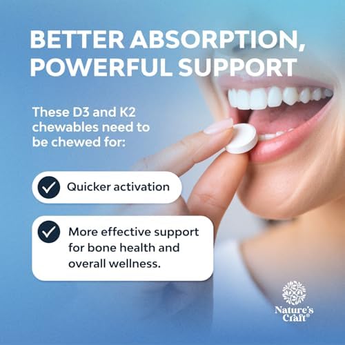 Suplemento de Vitamina D3 con K2 MK7 - Tabletas de Vitamina D3 2000 IU y K2 para Apoyo Inmunológico, Salud Ósea, Salud Cardiaca y Ánimo - VIT - 60 - imagen 5