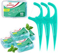 LAOYE Palillos de Hilo Dental, 300 Piezas de Sabor Menta, Incluye 5 Estuches de Viaje, Previene Caries, Elimina Placa y Refresca el Aliento - imagen 1