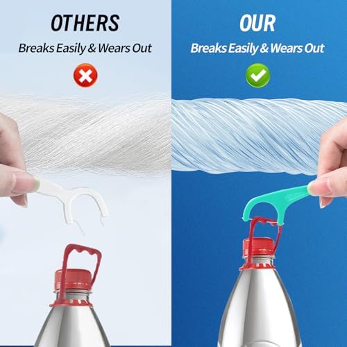 LAOYE Palillos de Hilo Dental, 300 Piezas de Sabor Menta, Incluye 5 Estuches de Viaje, Previene Caries, Elimina Placa y Refresca el Aliento - imagen 4