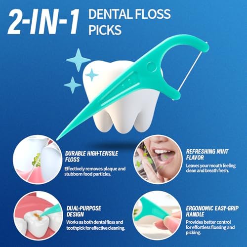 LAOYE Palillos de Hilo Dental, 300 Piezas de Sabor Menta, Incluye 5 Estuches de Viaje, Previene Caries, Elimina Placa y Refresca el Aliento - imagen 5