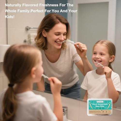 Palillos de Hilo Dental Biodegradables de Paja de Trigo, 200 Piezas con Mango Natural, Cuidado Oral, Incluye 4 Estuches de Viaje Prácticos - imagen 5