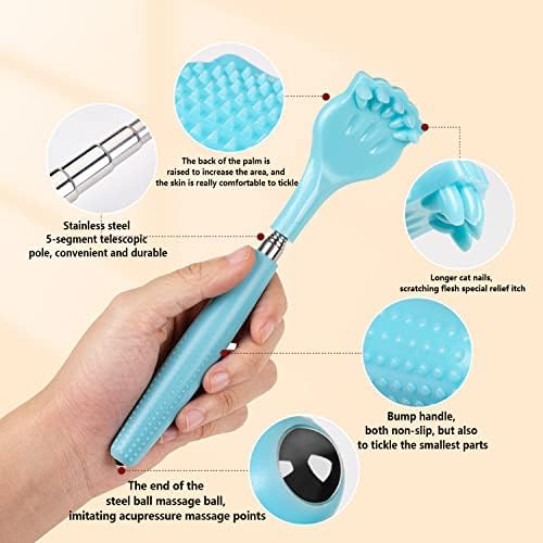 WUBAYI 2 Piezas Rascadores de Espalda, Rascadores Portátiles y Expandibles, Masajeador de Mano Antideslizante con Mango Telescópico para Masajes en - imagen 3