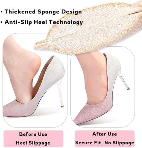 Plantillas de Talón para Zapatos, Protectores Antideslizantes para Hombres y Mujeres, Espuma de Memoria para Evitar Ampollas y Deslizamientos (4 - imagen 3