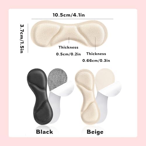 Plantillas de Talón para Zapatos, Protectores Antideslizantes para Hombres y Mujeres, Espuma de Memoria para Evitar Ampollas y Deslizamientos (4 - imagen 6