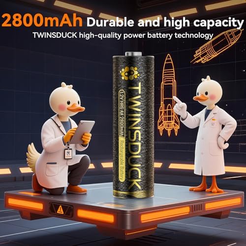 Baterías Recargables TWINSDUCK AA 8 Piezas, 2800mAh NiMH Pre-Cargadas para Control Remoto, Relojes, Juguetes, Linternas y Controladores de Juegos - imagen 2