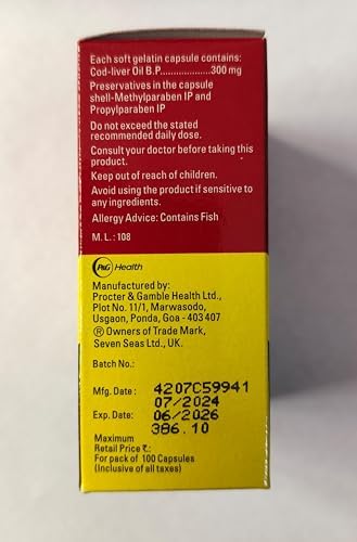 Aceite de hígado de bacalao Seven Seas, 100 cápsulas - imagen 2