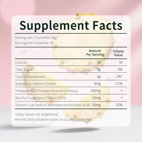 Gomitas Taeci de Piña para el Balance Femenino – Probióticos para la Salud Vaginal y pH, Apoya el Olor y Flora con Vitamina C – Veganas, Sin Gluten – - imagen 7