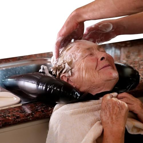 Bandeja Inflable para Lavado de Cabello - Tazón Portátil para Champú sin Derrames - Lavabo para Cortes y Tintes en Casa para Ancianos, Niños y - imagen 1