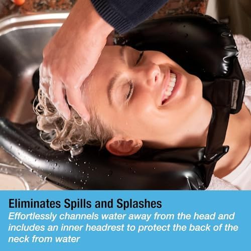 Bandeja Inflable para Lavado de Cabello - Tazón Portátil para Champú sin Derrames - Lavabo para Cortes y Tintes en Casa para Ancianos, Niños y - imagen 2
