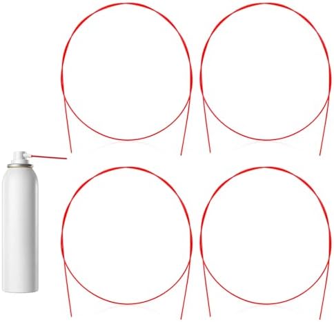 Juego de 4 Popotes Flexibles de 51 Pulgadas para Aerosoles, Manguera de Extensión Roja, Tubos de Plástico para Automotriz - imagen 1