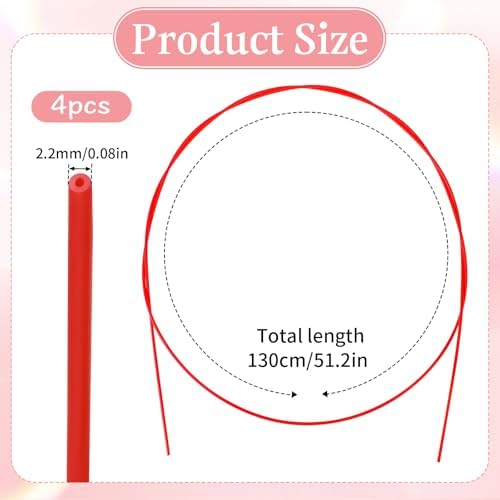 Juego de 4 Popotes Flexibles de 51 Pulgadas para Aerosoles, Manguera de Extensión Roja, Tubos de Plástico para Automotriz - imagen 2