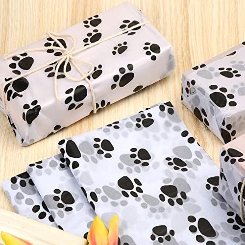 30 Piezas de Papel de Seda para Empaque, 20x14in con Diseño de Huellas de Perro, Papel Bonito para Fiestas de Navidad, Bodas y Manualidades (Fondo - imagen 4