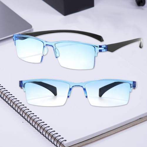 Gafas de lectura inteligentes AQOYNQ 2PCS con zoom automático y anti-luz azul, autoajustables, para hombres y mujeres (Gradiente Azul) - imagen 7