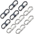 HIQUODIN 10 Piezas de Clips de Cierre Antirrobo de Aleación, Mosquetón Pequeño de Doble Apertura, Cerradura para Equipaje, Bolsas y Mochilas, Negro y - imagen 1
