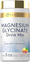 Carlyle Polvo de Glicinato de Magnesio | 5 oz | Mezcla para Bebida | Sabor Frambuesa Limón | Suplemento Sin OGM y Sin Gluten - imagen 1