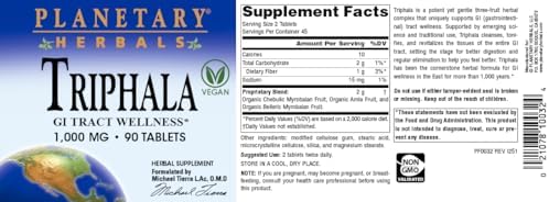 Triphala 1000mg de Planetary Herbals - 90 Tabletas - imagen 5
