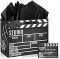 Bolsa de Regalo con Tema de Película, Tarjeta de Felicitación y 3 Hojas de Papel Seda, Bolsa de Sorpresas para Noche de Premios de Cine, Fiesta de - imagen 1