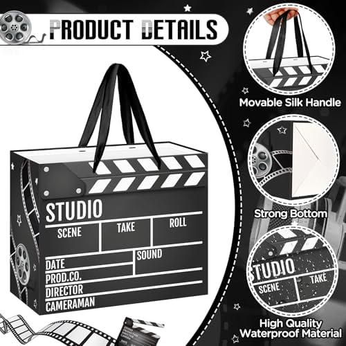 Bolsa de Regalo con Tema de Película, Tarjeta de Felicitación y 3 Hojas de Papel Seda, Bolsa de Sorpresas para Noche de Premios de Cine, Fiesta de - imagen 3