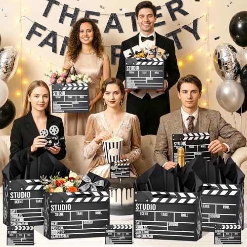 Bolsa de Regalo con Tema de Película, Tarjeta de Felicitación y 3 Hojas de Papel Seda, Bolsa de Sorpresas para Noche de Premios de Cine, Fiesta de - imagen 6