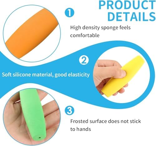 Paquete de 8 Tubos de Agarre de Espuma para Utensilios - 4 Tamaños de Mangos Adaptativos para Utensilios y Plumas - Empuñaduras para Personas Mayores - imagen 4