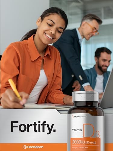 Suplemento Horbaach Vitamina D3 2000UI en Softgels | 150 Cápsulas | 50mcg de Colecalciferol | Libre de GMO y Gluten - imagen 7