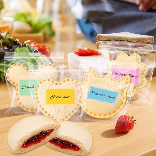 Bolsas de Almacenamiento Palksky para Sándwiches Sin Corteza, 200 Piezas de Contenedores para Congelador con 500 Etiquetas, Suministros para Lunch - imagen 8
