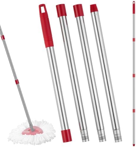 Mango de Repuesto para Mop Spin Compatible con O Cedar, 4 Secciones de 2.5 a 5 Pies, Tornillo Alemán (Base y Repuesto no Incluidos) - imagen 1