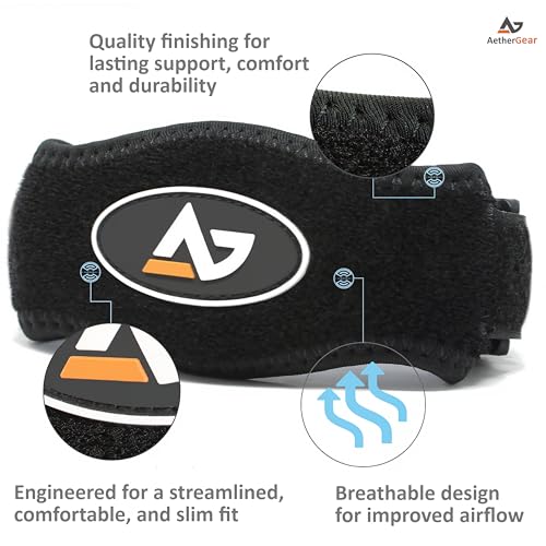 Faja para Codo AetherGear con Correa de Repuesto (1 paquete) - Soporte para Antebrazo con Almohadilla de Compresión para Tendinitis, Codo de Tenista - imagen 3