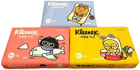 Paquete de 3 pañuelos desechables Yuhan-Kimberly para viaje (blandos) 70 piezas cada uno, 210 en total, color blanco, papel, 1 capa, ideales para - imagen 1