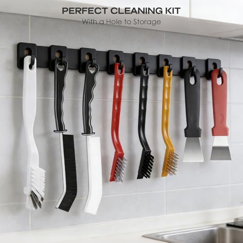 Juego de 14 Cepillos de Limpieza Navatiee, Cepillos de Cerdas Duras para Grout y Fregaderos, Herramienta Multifuncional para Baño y Cocina - imagen 7