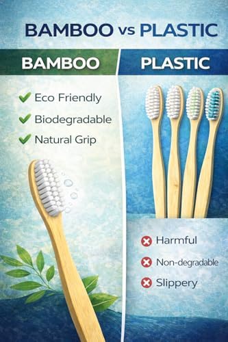 Cepillos de Dientes de Bambú VELNOVA (Paquete de 10) – Cerdas Suaves Sin BPA, Mango de Madera Biodegradable, Vegano y Libre de Plástico, Cuidado Oral - imagen 5