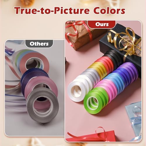 Cinta Rizada SZXFUWEI para Regalos: Paquete de 30 Rollos en 10 Colores de 1/5 Pulgada para Decoración del Día de las Madres y Fiestas - imagen 3