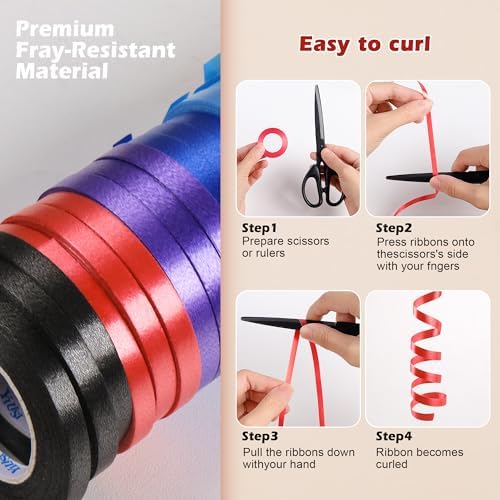 Cinta Rizada SZXFUWEI para Regalos: Paquete de 30 Rollos en 10 Colores de 1/5 Pulgada para Decoración del Día de las Madres y Fiestas - imagen 4