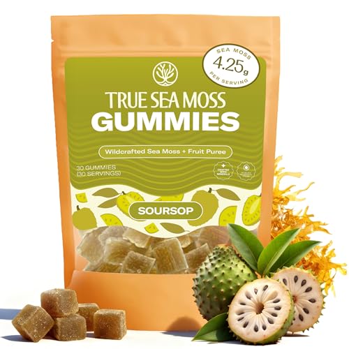 Gomitas de Musgo Marino True – Alta Potencia, Gel Auténtico de Musgo Marino – Crudo y Silvestre – Endulzadas con Azúcar de Coco Orgánico y Puré de - imagen 1