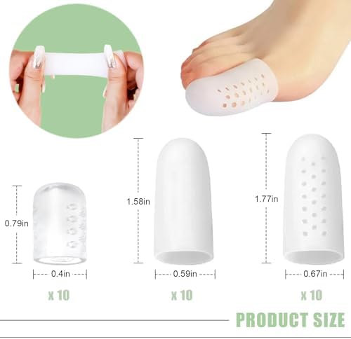 Protector de Dedos de Silicón VYNFLICK: 30PCS Fundas de Gel Antifricción Transpirables para Uñas, Bunion, Callos, Ampollas y Dolor en Pies para - imagen 3
