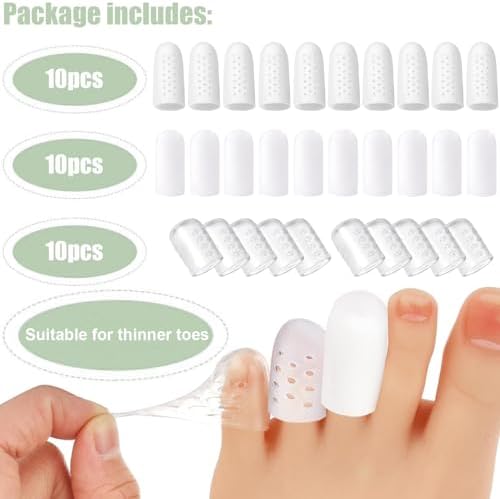 Protector de Dedos de Silicón VYNFLICK: 30PCS Fundas de Gel Antifricción Transpirables para Uñas, Bunion, Callos, Ampollas y Dolor en Pies para - imagen 6