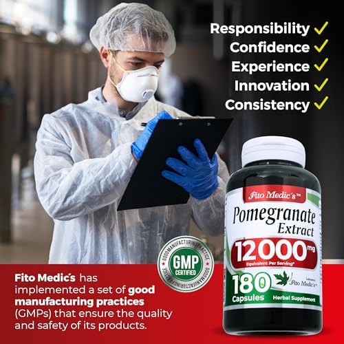 Suplemento de Extracto de Granada FITO MEDIC'S Lab, 180 Cápsulas, Fórmula Herbal - imagen 7