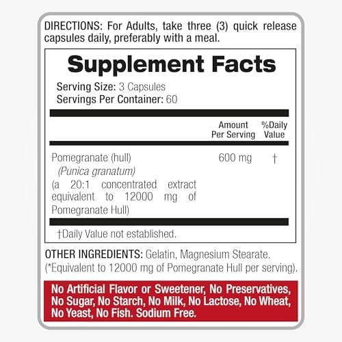 Suplemento de Extracto de Granada FITO MEDIC'S Lab, 180 Cápsulas, Fórmula Herbal - imagen 8