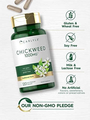 Suplemento de Chickweed Carlyle | 120 Cápsulas | Sin OGM y Libre de Gluten - imagen 4