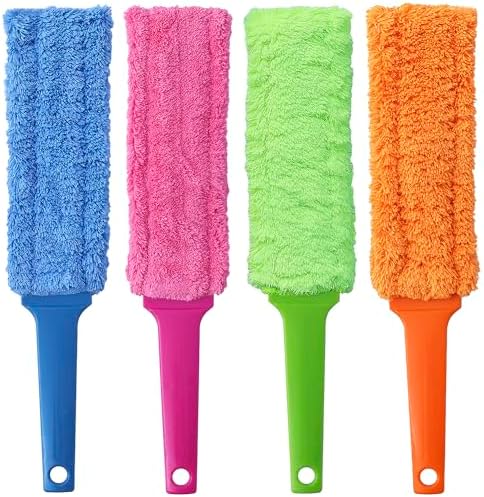 Paquete de 4 Plumadores de Microfibra Reutilizables de 15 Pulgadas, Duster para Persianas, Espacios Angostos, Cabezal Lavable, Herramienta de - imagen 1