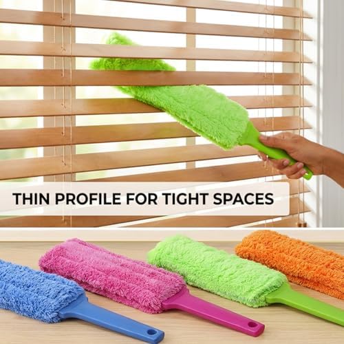 Paquete de 4 Plumadores de Microfibra Reutilizables de 15 Pulgadas, Duster para Persianas, Espacios Angostos, Cabezal Lavable, Herramienta de - imagen 2