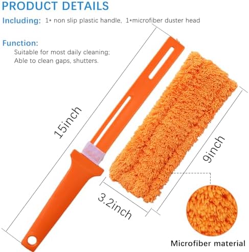Paquete de 4 Plumadores de Microfibra Reutilizables de 15 Pulgadas, Duster para Persianas, Espacios Angostos, Cabezal Lavable, Herramienta de - imagen 5