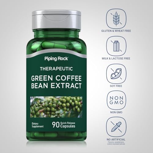 Extracto de Grano de Café Verde Piping Rock | 90 Cápsulas | Suplemento Dietético | Sin OGM, Libre de Gluten - imagen 3
