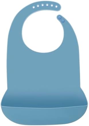 Bib de Silicona Vacío para Adultos, Impermeable y Ajustable, con Recolector de Comida, Lavable, Libre de BPA, Color Azul - imagen 1