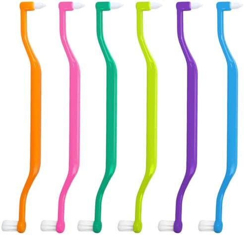 Ceonam Set de 6 Cepillos de Dientes 2 en 1 con Cabezas para Interdentales y Muelas, Cepillos Suaves para Cuidado Oral Completo y Brackets - imagen 1
