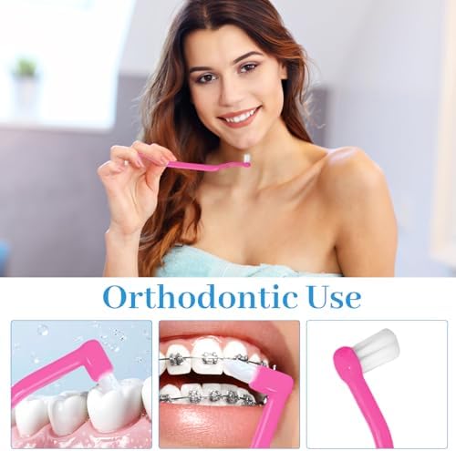 Ceonam Set de 6 Cepillos de Dientes 2 en 1 con Cabezas para Interdentales y Muelas, Cepillos Suaves para Cuidado Oral Completo y Brackets - imagen 3