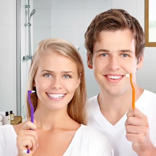 Ceonam Set de 6 Cepillos de Dientes 2 en 1 con Cabezas para Interdentales y Muelas, Cepillos Suaves para Cuidado Oral Completo y Brackets - imagen 5